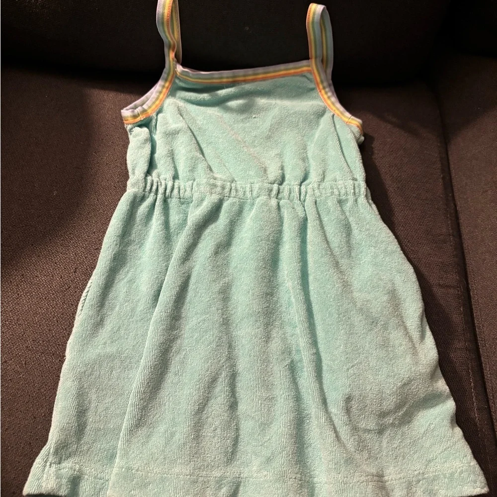 Hanna Andersson 3T Light Blue Kids Swim Coverup with Striped Straps